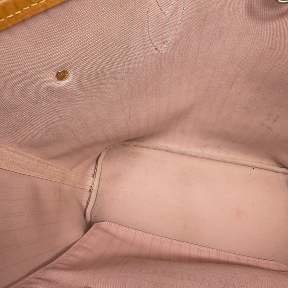 Louis Vuitton Neverfull MM Damier Azur Tote Pink Interior Authentic - Picture 9 of 15